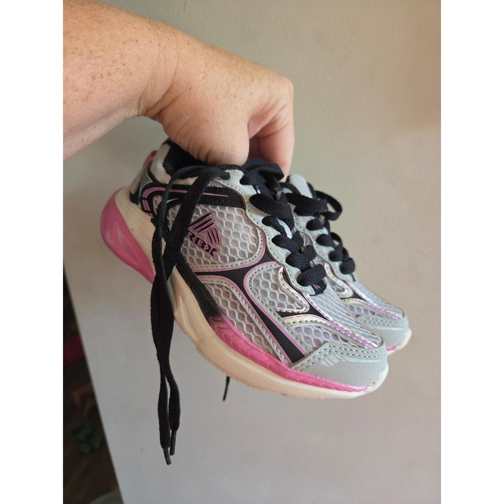 RBX Girls Athletic Shoes Pink Gray Lace Up